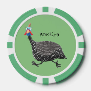 Funny Guineafowl cartoon Poker Chips