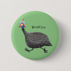 Funny Guineafowl cartoon Ronde Button 5,7 Cm