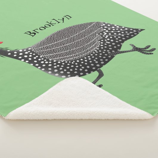 Funny Guineafowl cartoon Sherpa Deken (3/4)