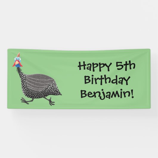 Funny Guineafowl cartoon Spandoek (Horizontaal)