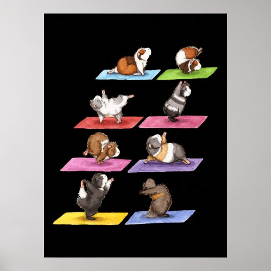 Funny Guinee Pig Yoga Poster (Voorkant)
