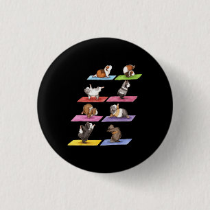 Funny Guinee Pig Yoga Ronde Button 3,2 Cm