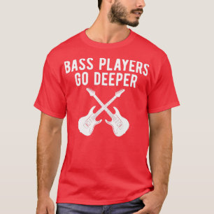 Funny Guitar Bass-spelers gaan dieper op gitarist T-shirt