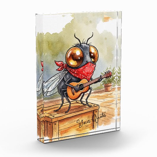 Funny Guitar Fly Art Fotoblokken (Links)