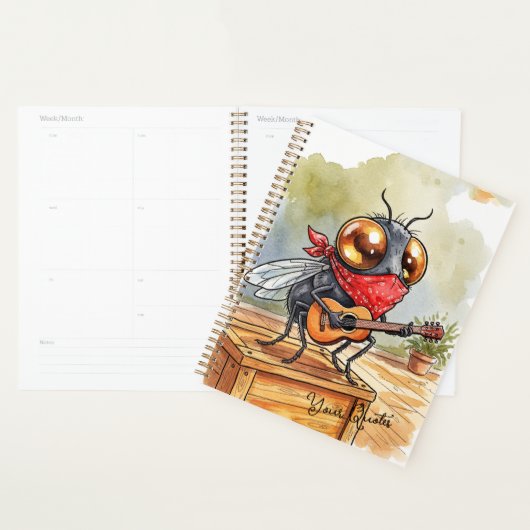 Funny Guitar Fly Art Planner (Display)