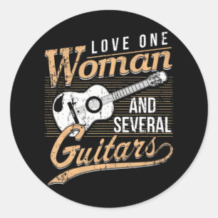 Funny Guitar Lovers Guitarist Musician Band Ronde Sticker
