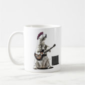 Funny Guitar Player Punk Bear Rock and Roll Mug Koffiemok (Links)