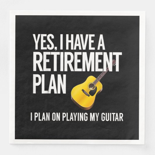 Funny Guitar Player Retirement Gift Servet (Voorkant)