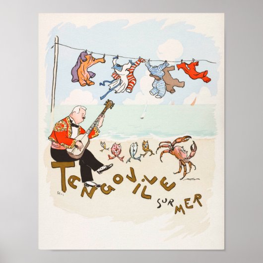 Funny Guitar Print Dansk Crab Music (Voorkant)