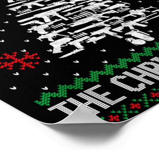 Funny Guns Ugly Christmas Sweaters For Gun Lovers Poster (Hoek)