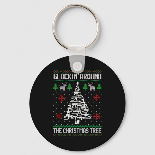 Funny Guns Ugly Christmas Sweaters For Gun Lovers Sleutelhanger (Voorkant)