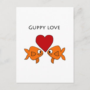 Funny Guppy Love Design Briefkaart