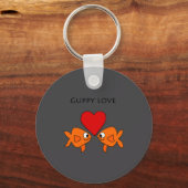 Funny Guppy Love Design  Sleutelhanger (Voorkant)