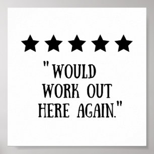 Funny Gym Decor 5 Stars zou hier weer uitkomen. Poster