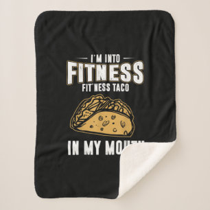 Funny Gym Fitness Taco T-Shirt Sherpa Deken