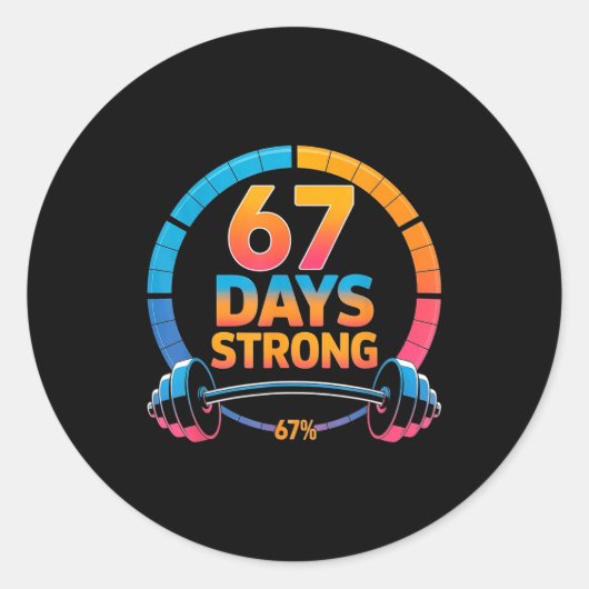 Funny Gym Meme 67  Ronde Sticker (Voorkant)