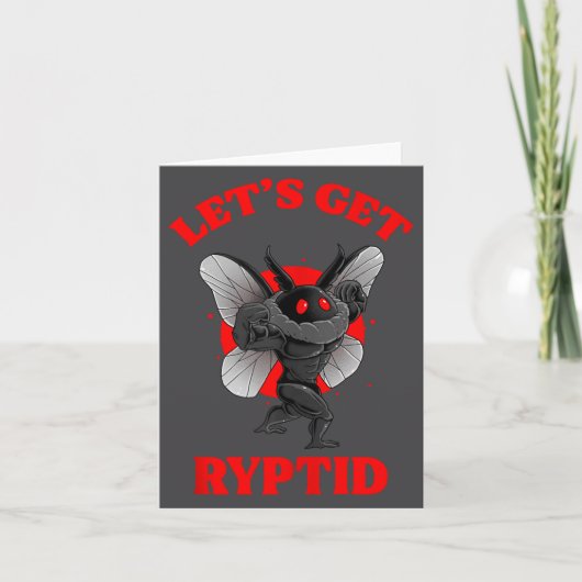 Funny Gym Mothman Shirt Cryptid Let's Get Ryptid G Kaart (Voorkant)