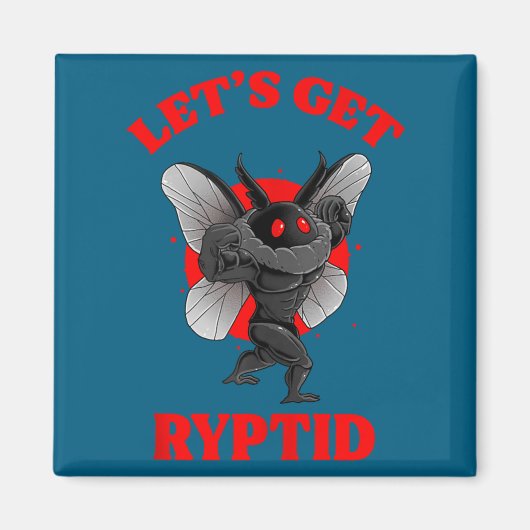 Funny Gym Mothman Shirt Cryptid Let's Get Ryptid G Magneet (Voorkant)