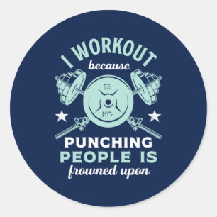 Funny Gym Motivation Fitness Training and Workout Ronde Sticker