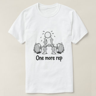 Funny Gym Stick Figure T-Shirt - Eén Herhaling Mee