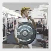 Funny Gym Workout David als Donald Trump Raamsticker (Vel)