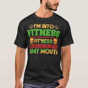 Funny Gym Workout Ik ben in Fitness Cheeseburger T-shirt