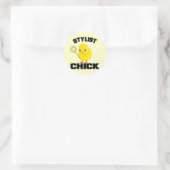 Funny Haarstylist Chick Ronde Sticker (Tas)