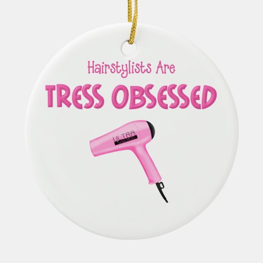 Funny Haarstylist Keramisch Ornament (Voorkant)