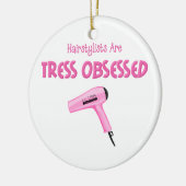 Funny Haarstylist Keramisch Ornament (Links)