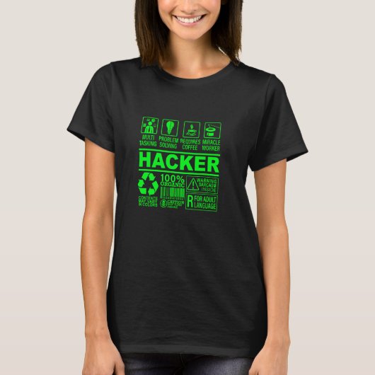 Funny Hacker Organic Compositie it Hacking Nerd G T-shirt (Voorkant)
