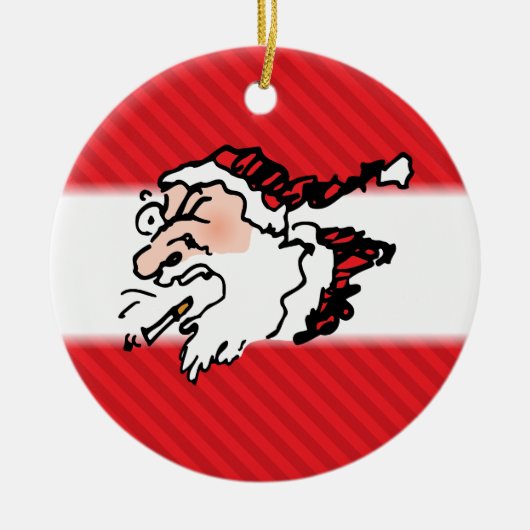 Funny Hackin Smoker Santa Ornament (Voorkant)