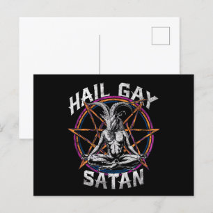 Funny Hail Gay Satan LGBT Gothic Gay Pride Baphome Briefkaart