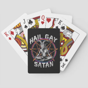 Funny Hail Gay Satan LGBT Gothic Gay Pride Baphome Pokerkaarten