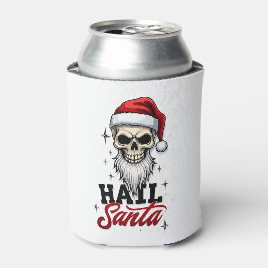 Funny Hail Santa Claus Skull Skeleton Antichrist C Blikjeskoeler (Blikje Voorkant)