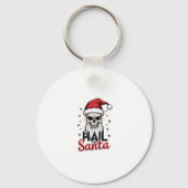 Funny Hail Santa Claus Skull Skeleton Antichrist C Sleutelhanger (Voorkant)