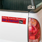 Funny Hair Stylist Keep America Mooi Bumpersticker (Op Truck)