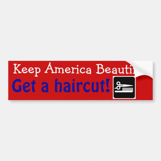 Funny Hair Stylist Keep America Mooi Bumpersticker (Voorkant)