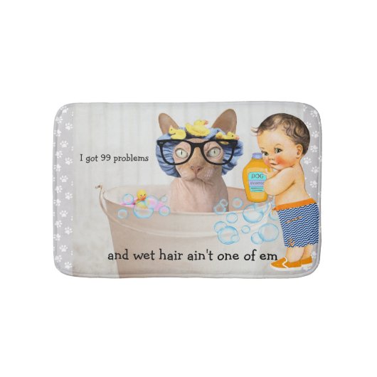Funny Hairless Cat Bath Mat (Voorkant)