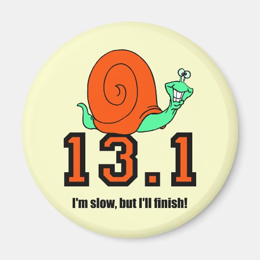Funny half marathon magneet (Voorkant)