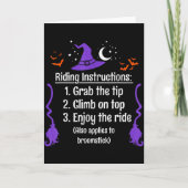 Funny Halloween Adult Sarcasm Humor Witch Riding I Kaart (Voorkant)