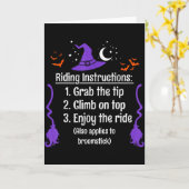 Funny Halloween Adult Sarcasm Humor Witch Riding I Kaart (Gele Bloem)