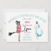FUNNY Halloween Bachelorette Invitations sorcières (Devant)