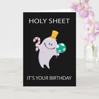 Funny Halloween Birthday Ghost Kaart