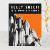 Funny Halloween Birthday Kaart (Gele Bloem)