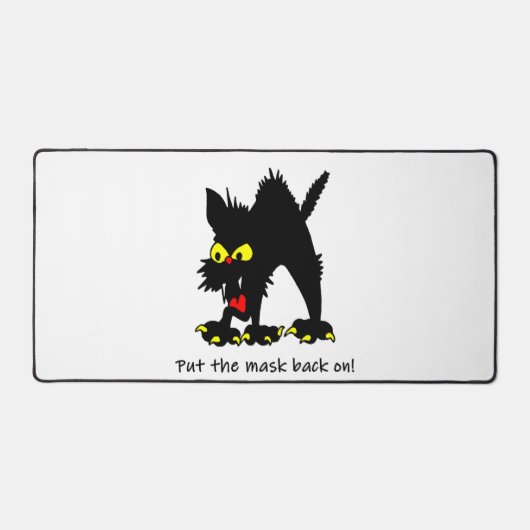 Funny Halloween Black Cat Arset Back Mask on Joke Bureaumat (Voorkant)