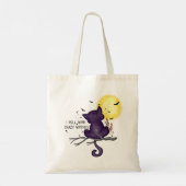 Funny Halloween Black Cat en Magical Moon Tote Bag (Achterkant)