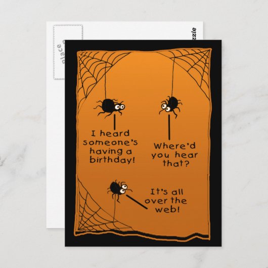 Funny Halloween carte d'anniversaire (Devant / Derrière)
