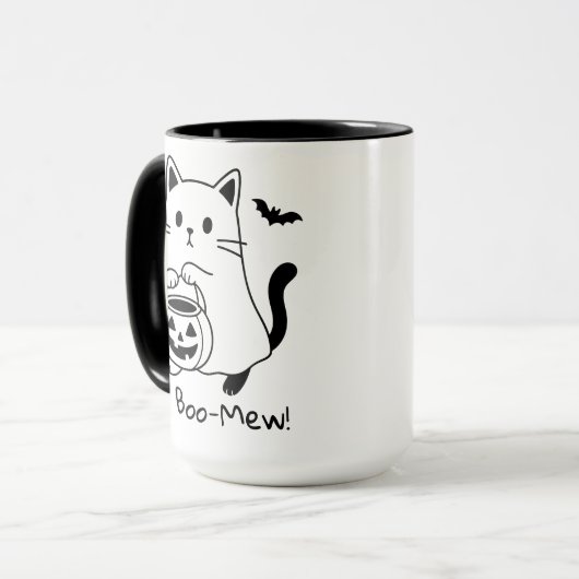Funny Halloween Cat Mug, Funny Spooky Season Mug Mok (Voorkant links)