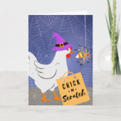 Funny Halloween Chicken Scratch Puns Kaart (Voorkant)