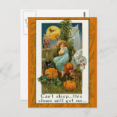 Funny Halloween Clown Card Briefkaart (Voorkant / Achterkant)